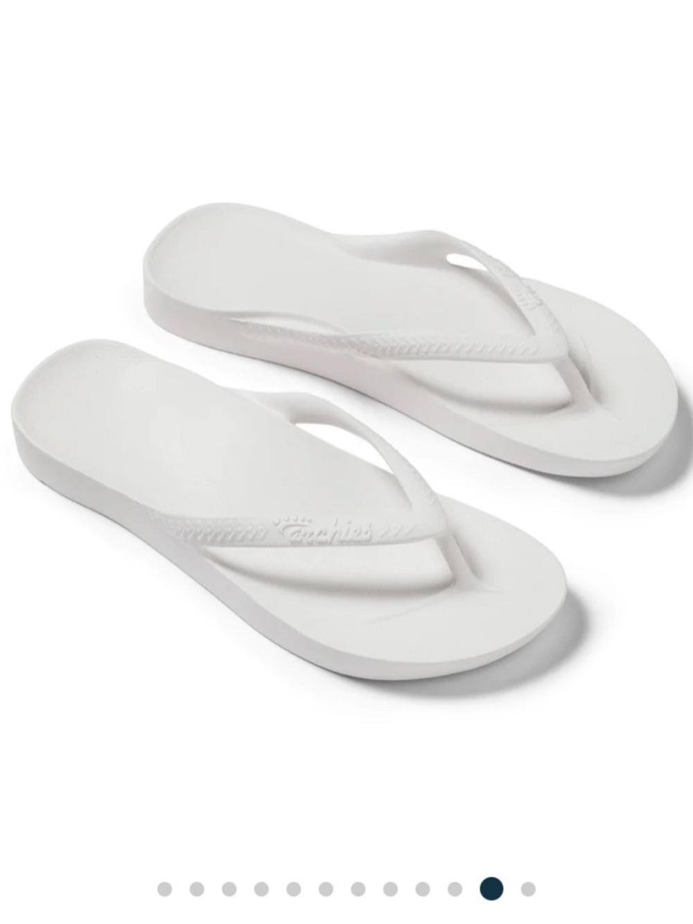 Archies White Arch Support Adjustable Strap Flip Flops NWT